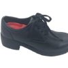 Women Corbi | Ladies School Shoes Corbi Sandy Lace Up Leather Multi Fit Shoes Uk 3-8 Black