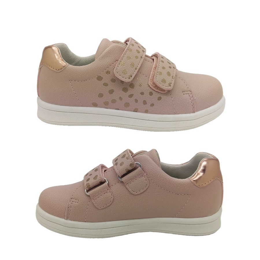 Kids Grosby Casual | Grosby Sara Spot Little Girls Casual Shoes Spot Print Hook And Loop Flats