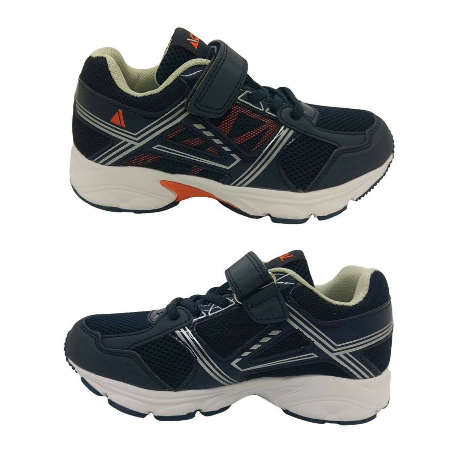 Kids Activ Runners | Boys Youth Shoes Activ Ash Light Runner Hook And Loop Elastic Eu 30-38 New Navy