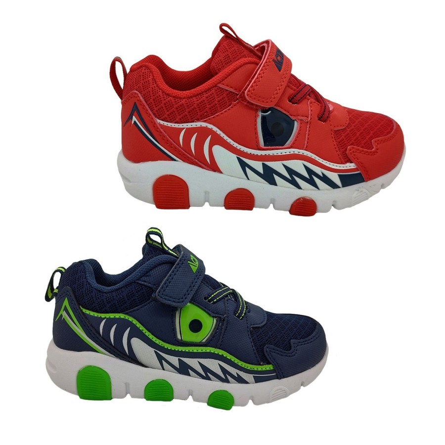 Kids Activ Runners | Activ Gator Boys Shoes Sneaker Light Up Sole Hook And Loop Strap Light Casual