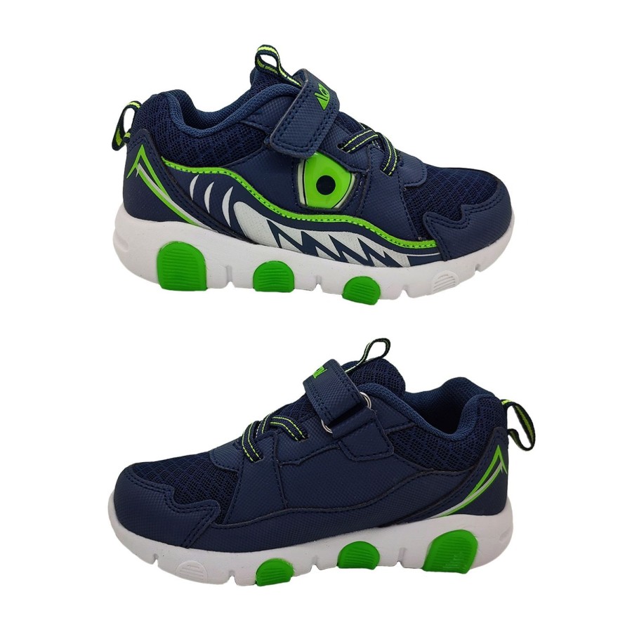 Kids Activ Runners | Activ Gator Boys Shoes Sneaker Light Up Sole Hook And Loop Strap Light Casual