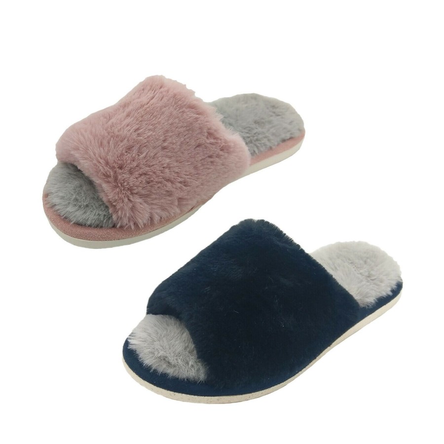 Women Panda | Panda Elbe Ladies Slippers Slip On Soft Fluffy Scuff Flexible Sole