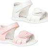 Kids Grosby Sandals | Girls Shoes Grosby Heather White Or Pink Sandals Size 4-10 New Leather Lining