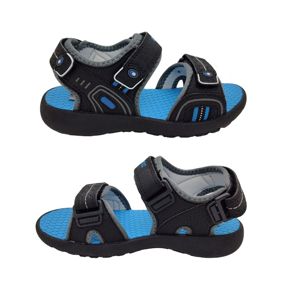 Kids Bolt Sandals | Bolt Pixel Boys Sandals Surf Style Multi Adjust Rinse Clean Beach Summer Shoes Black