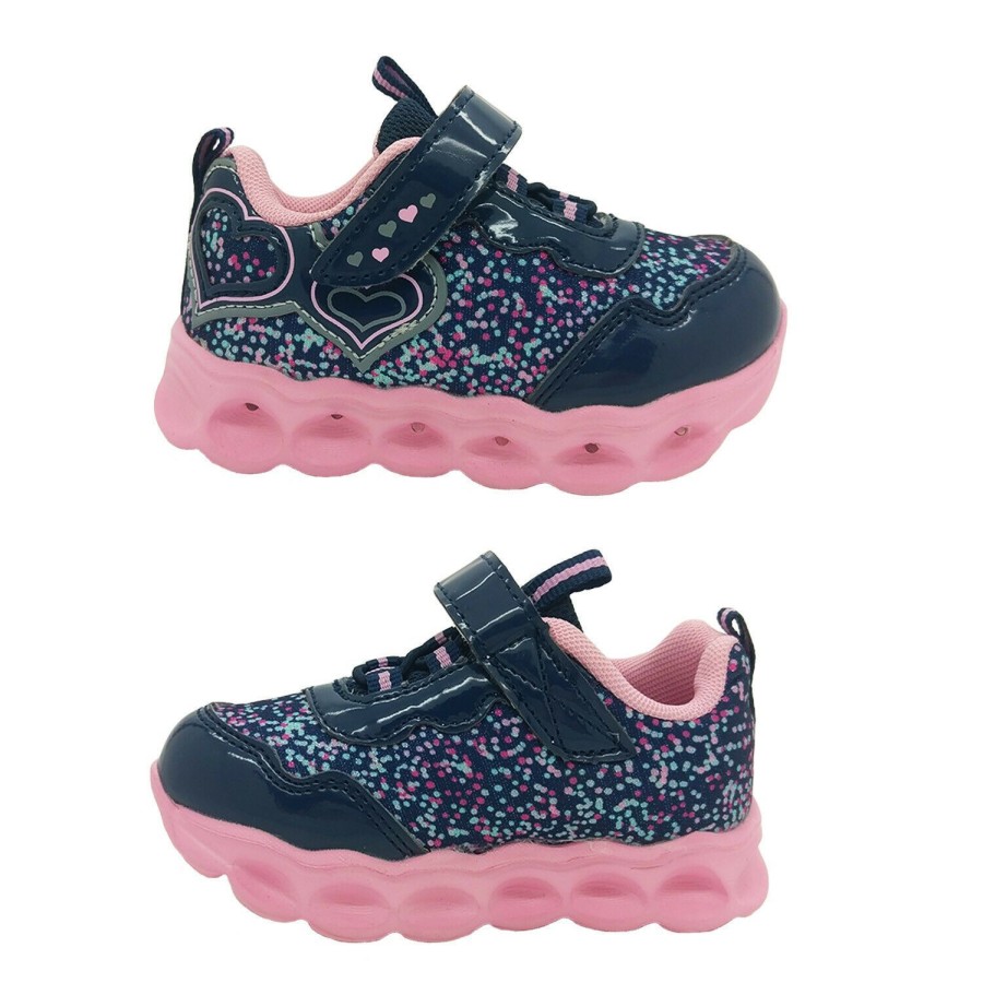 Kids Bolt Runners | Girls Shoes Bolt Kimbra Led Light Up Sole Runner Hook And Loop Size Uk 6-2 New