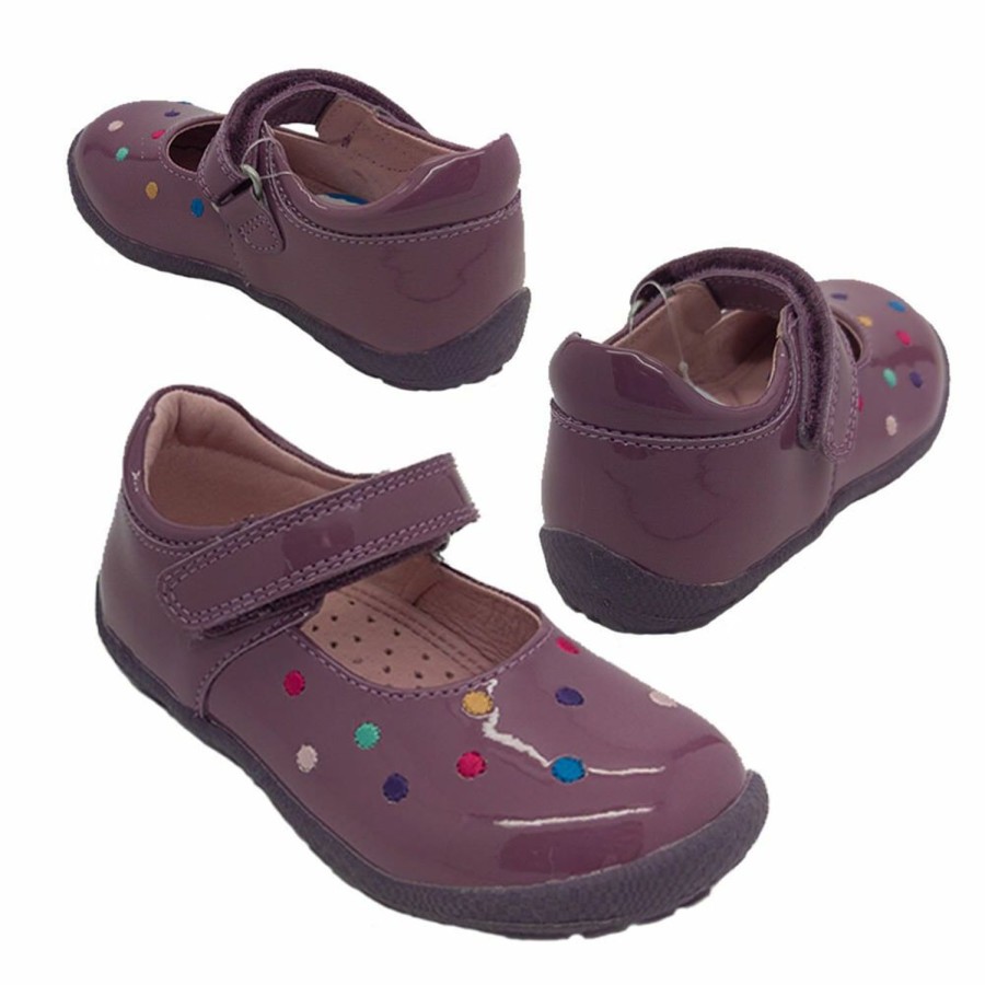 Kids Surefit Casual | Girls Shoes Surefit Lara Leather Mary Jane Hook And Loop Size Uk 4.5-11.5 New Purple