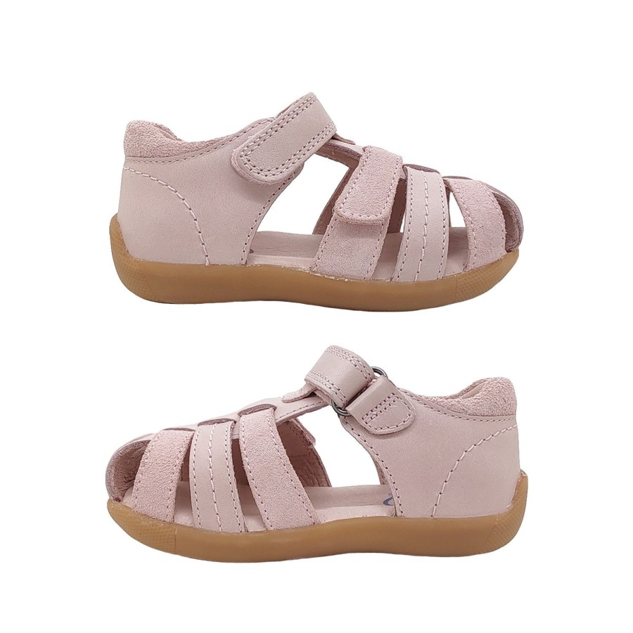 Kids Surefit Sandals | Surefit Alex Little Girls Sandals Leather Upper Toddler Back In Toe Cover Adjust Pink