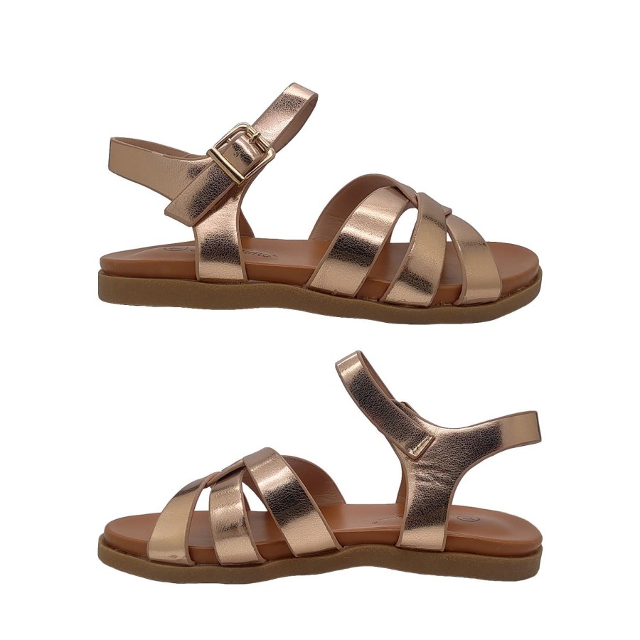 Kids Bellissimo Sandals | Bellissimo Pixie Girls Shoes Sandals Crossover Straps Buckle Adjust Flat Sole