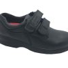 Kids Corbi School | Boys Shoes Corbi Reef Black Leather School Shoe Size 11-3 New Hook And Loop