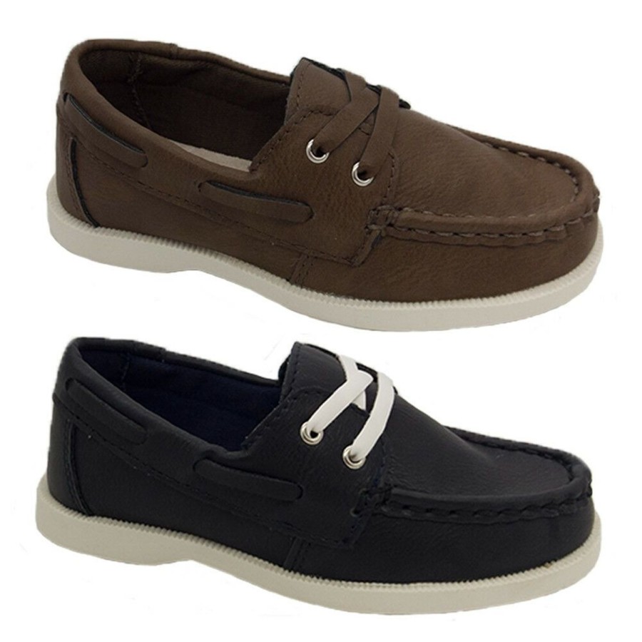 Kids Grosby Casual | Boys Shoes Grosby Nigel Classic Summer Boat Shoe Cute Navy Or Tan Size 10-3 New