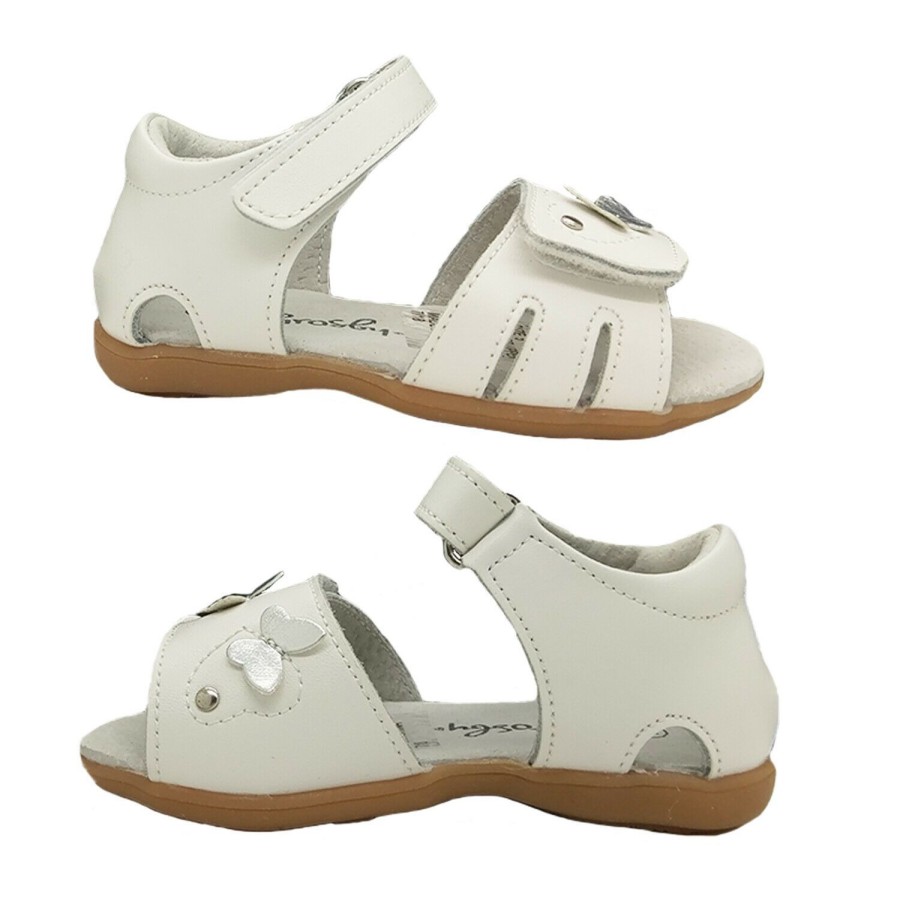 Kids Grosby Sandals | Girls Shoes Grosby Amelie Little Girls Leather Sandals Adjustable Back In