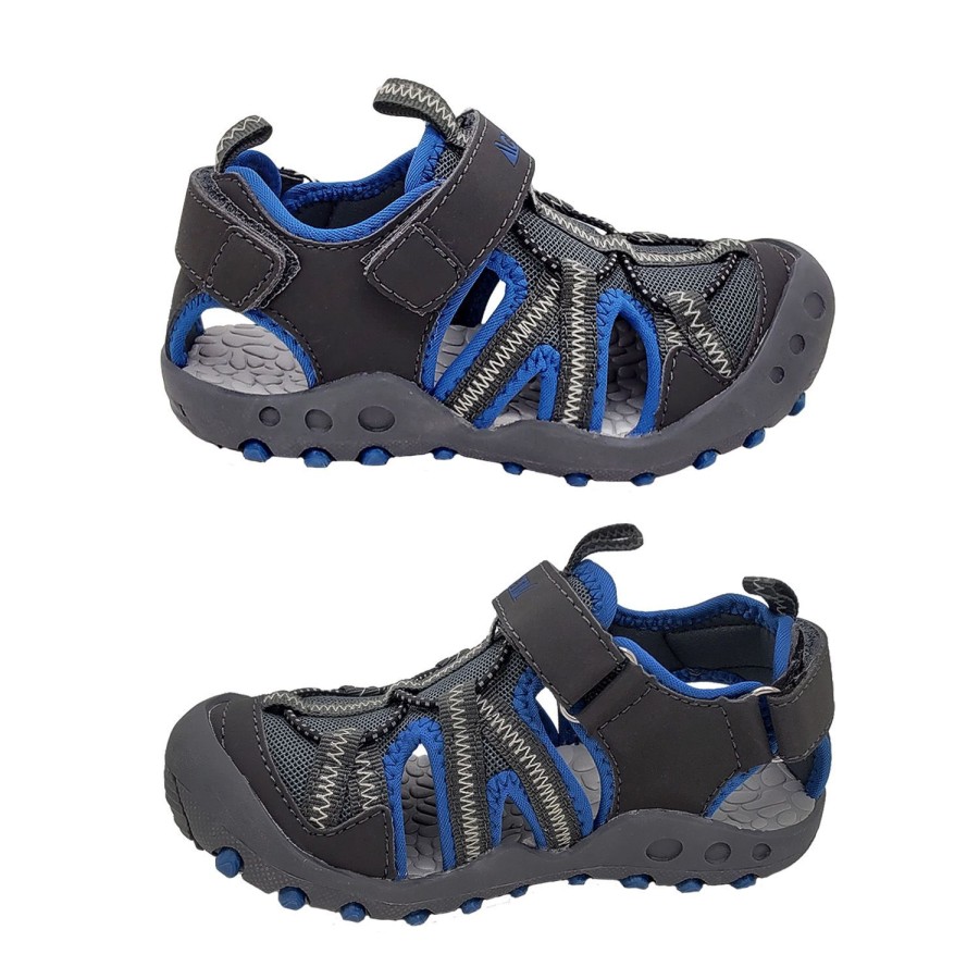 Kids Activ Sandals | Activ Lake Boys Sandal Closed Toe Surf Style Adjustable Solid Flex Sole Grey