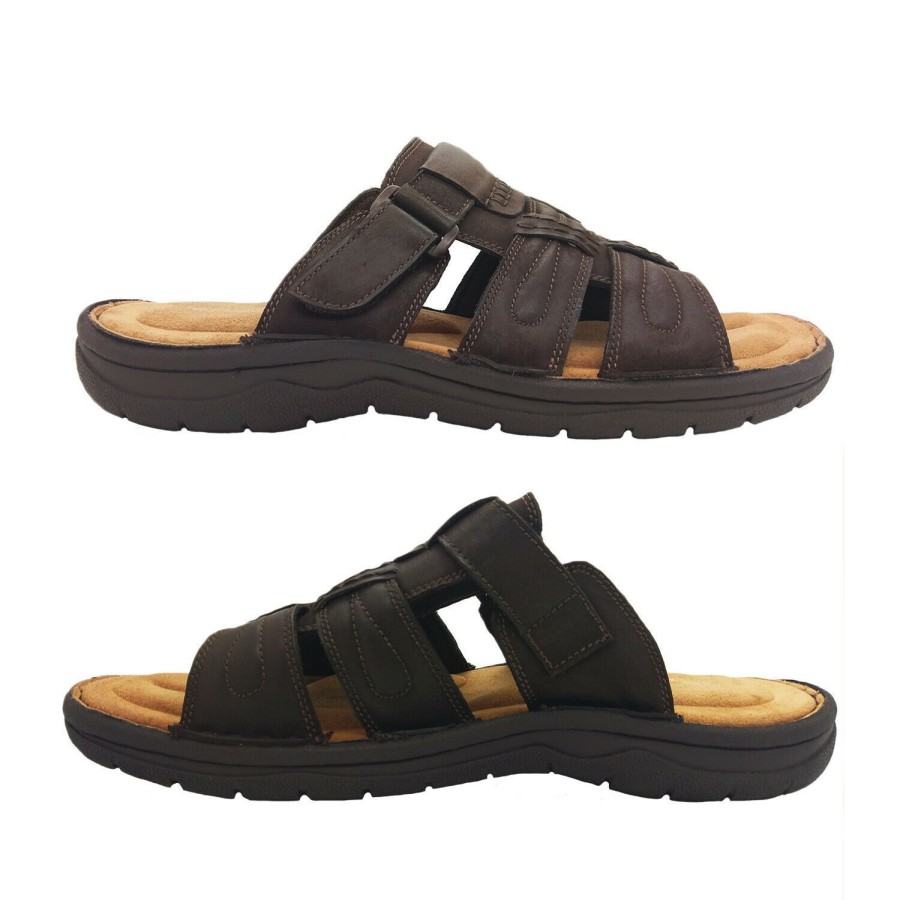 Men Audrino Rapelli | Mens Sandals Audrino Rapelli Nick Leather Slide Footbed Sandal Light Size 6-12