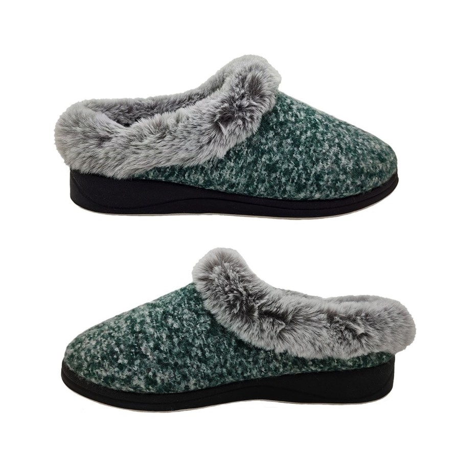 Women Panda | Panda Endy Ladies Slipper Boucle Fabric Upper Slip On Soft Memory Foam Insole