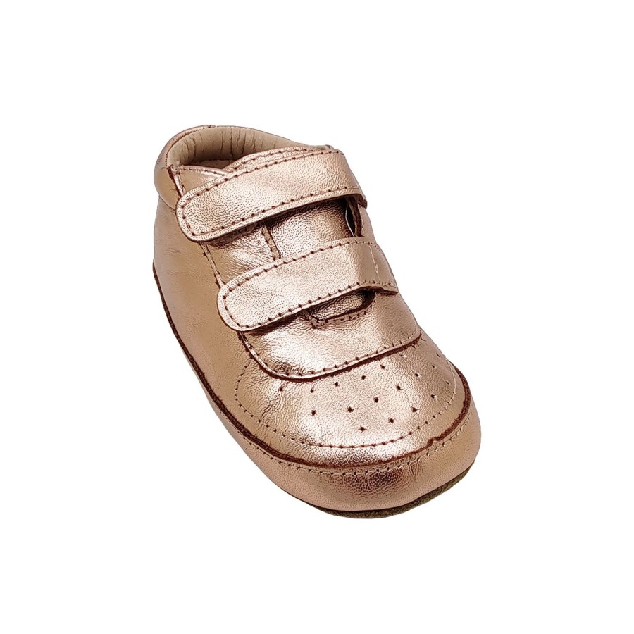 Kids Grosby Baby | Grosby Little Step Baby Toddler Girls Pre Walker Leather Booties Adjust Straps Rose Gold