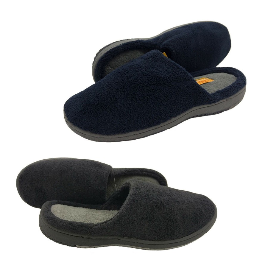 Men Lorella | Mens Slippers Lorella Huggs Slipper Scuff Or Solid Sole Sizes 6-12