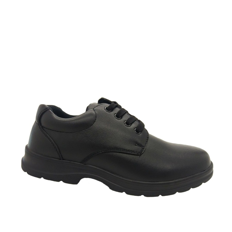 Kids Grosby School | Boys Shoes Grosby Educate Jnr School Leather Shoe Laceup Dual Insole Black