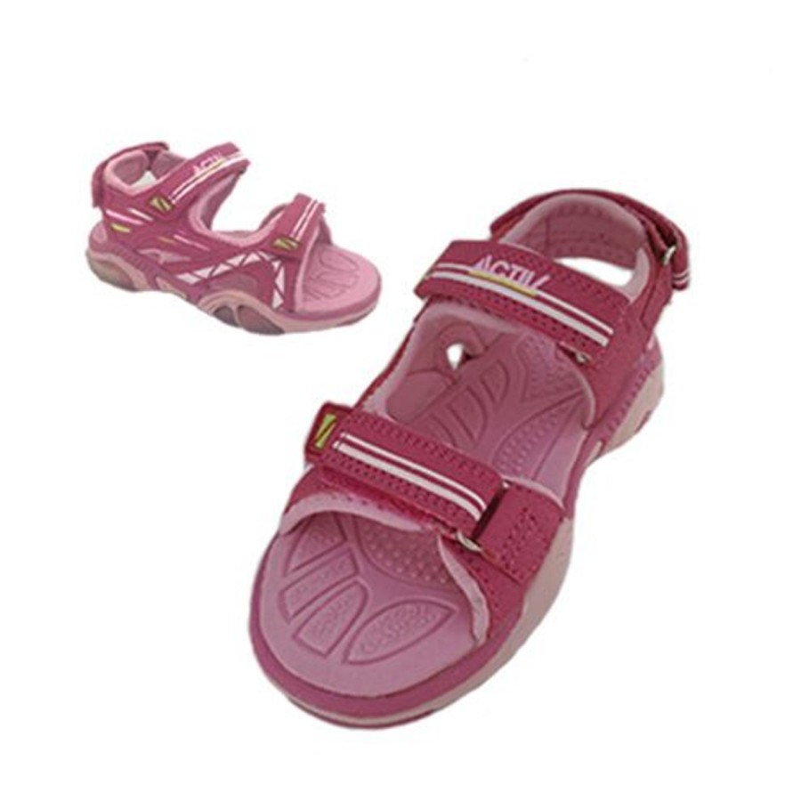 Kids Active Sandals | Girls Shoes Active Ready Light Up Sandals Adjustable Size 8-2 Hook & Loop Pink