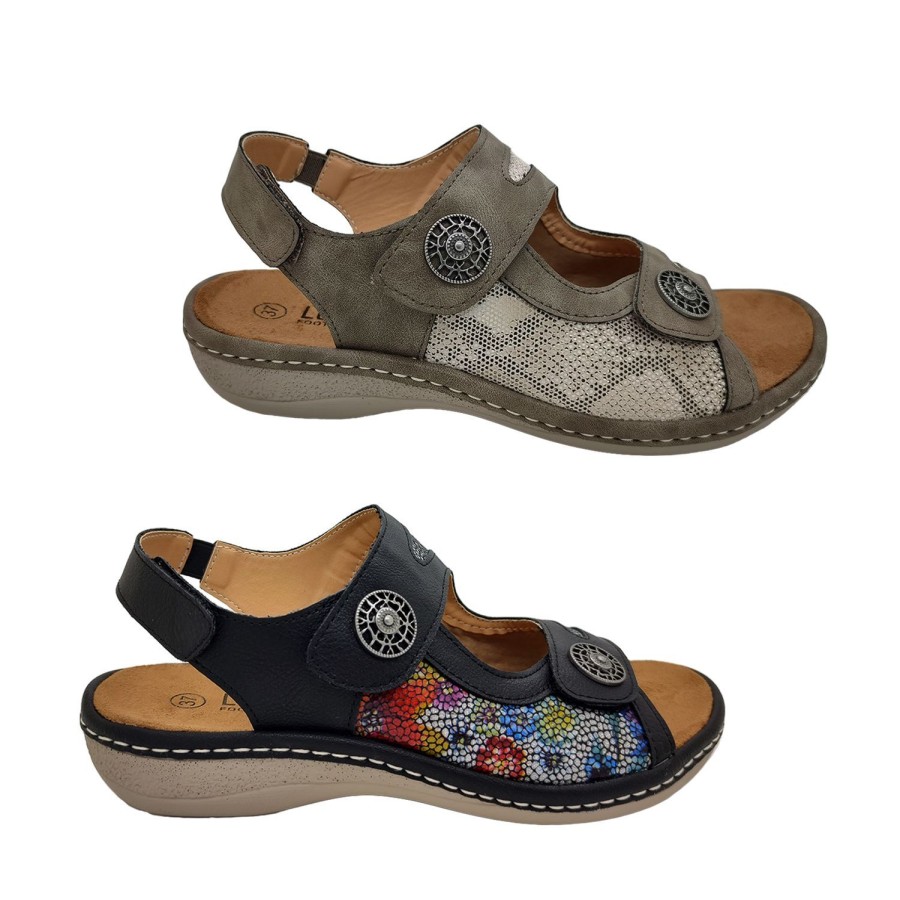 Women Lorella | Lorella Nova Ladies Sandal Multi Adjust Soft Insole Lightweight Comfort Sandals