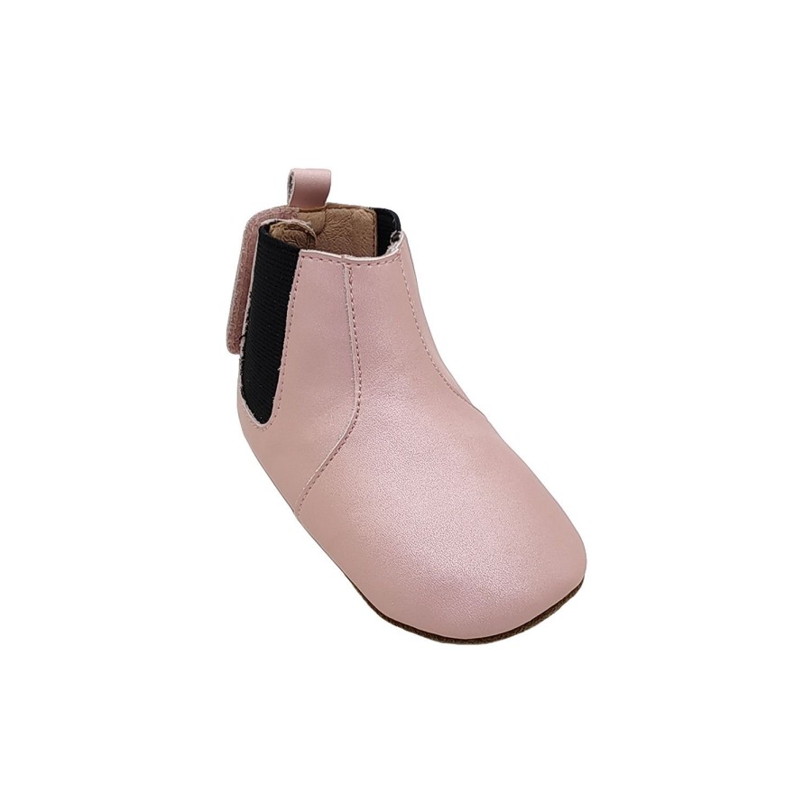 Kids Grosby Baby | Grosby Little Bootie Baby Toddler Girls Pre Walker Leather Elastic Hook And Loop Back Pink