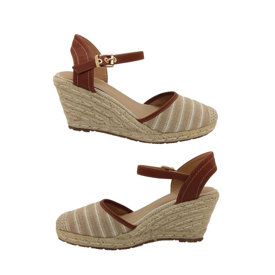 Women No Shoes | No! Shoes Lollypop Ladies Espadrilles Wedge Sole Closed Toe Buckle Strap