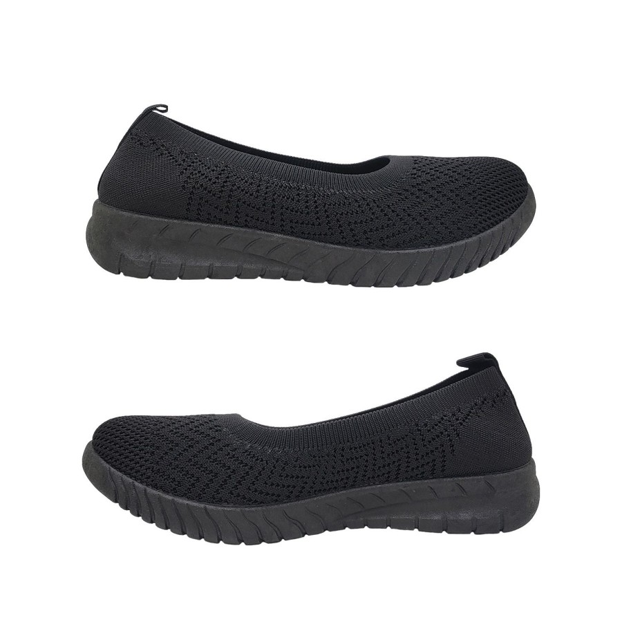 Women Bellissimo | Bellissimo Verity Ladies Shoes Casual Slip On Comfort Knit Top Light Flex Sole