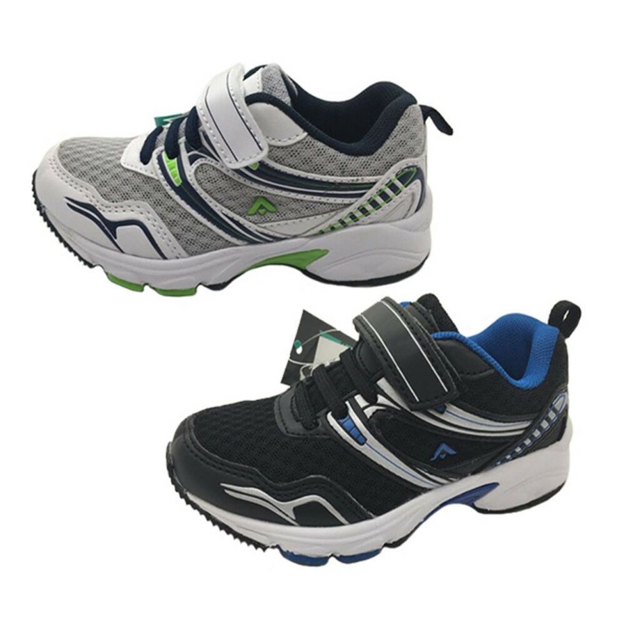 Kids Aerosport Runners | Boys Shoes Aerosport Dynamic Trainers Sneakers Black White Hook And Loop Strap