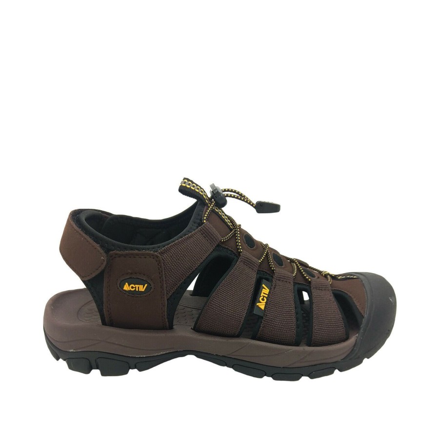 Men Activ | Mens Shoes Activ Reef Comfort Sandal Walker Beach Adjustable Closed Toe 7-12 Brown