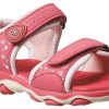 Kids Grosby Sandals | Girls Toddler Shoes Grosby Alex Surf Sandals Size 3-7 Hook And Loop Pink/White