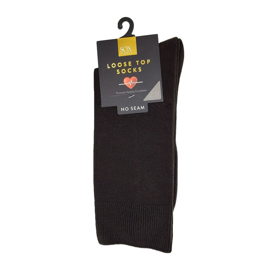 Accessories Sox By Angus | Sox By Angus Mens Loose Top Seam Free Soft Cotton Socks 3 Pair Packs