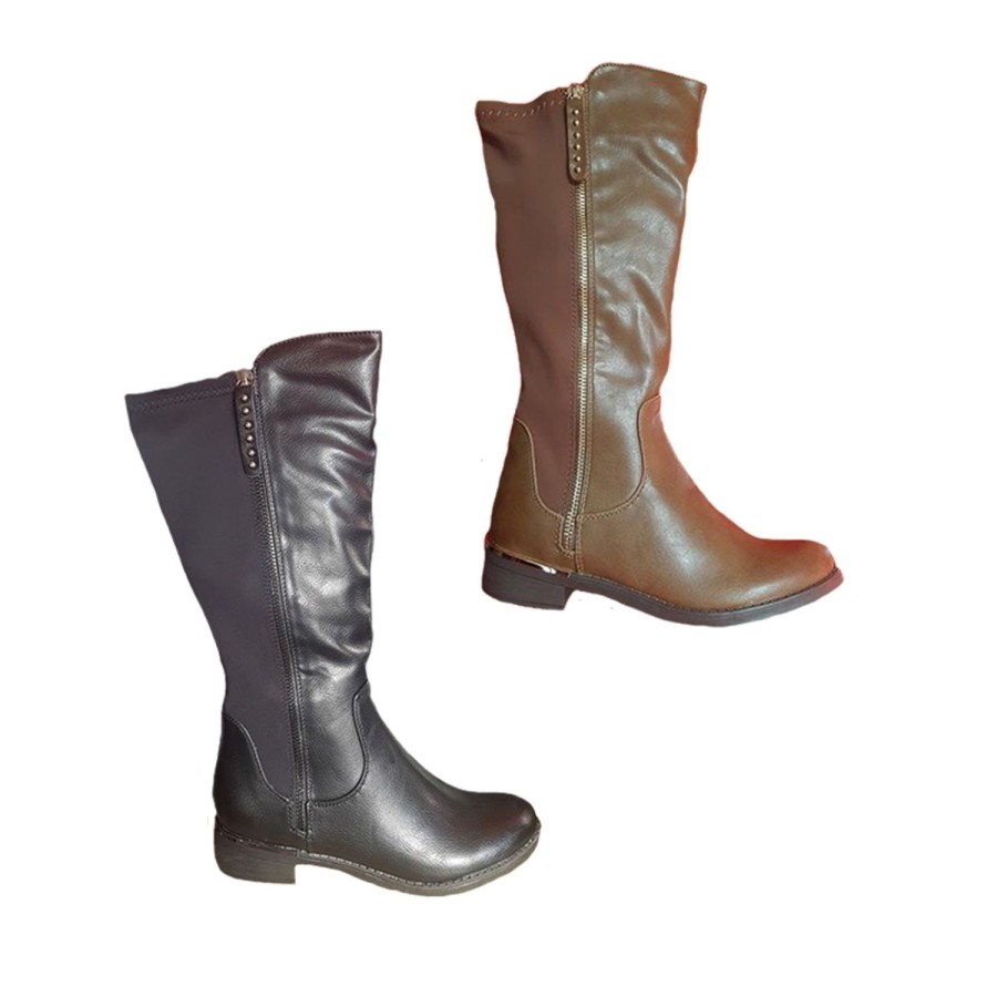 Women No Shoes | Ladies Boots No Shoes Silvia Or Boot Elastic Back 3/4 Length 6-11