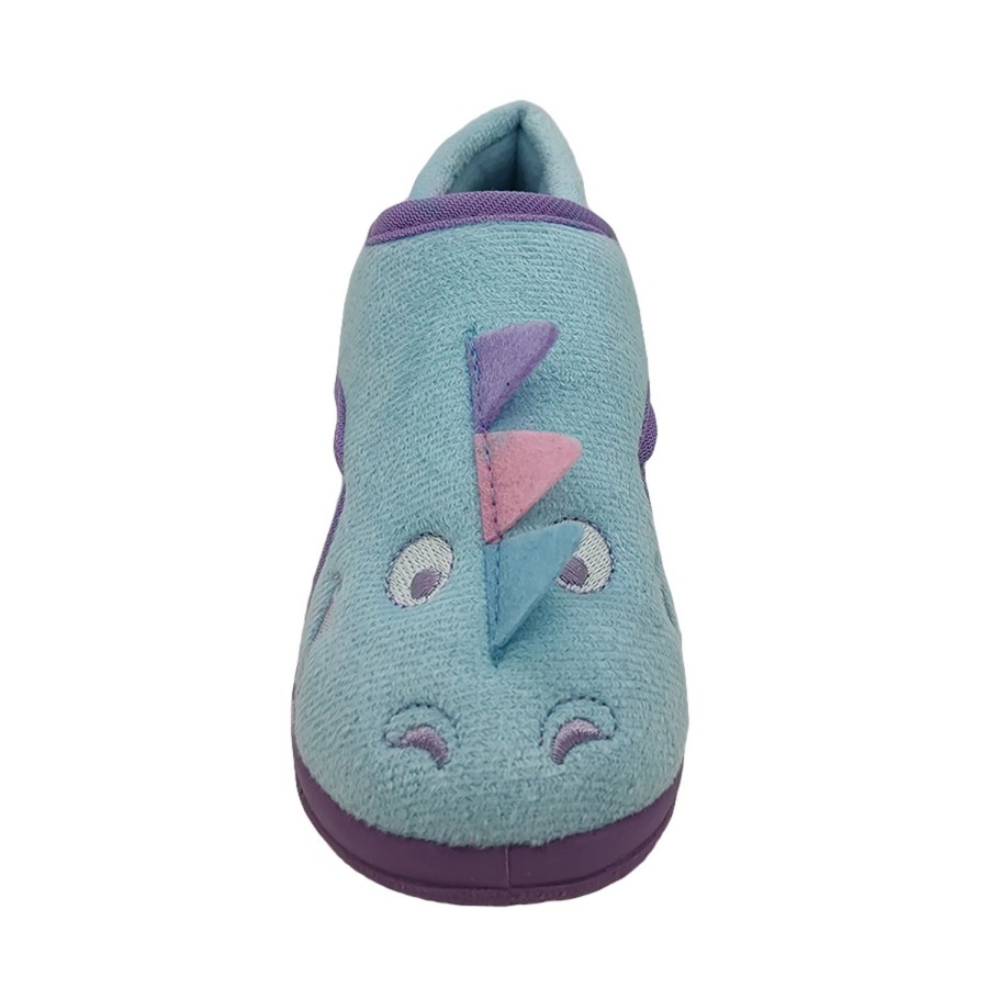 Kids Grosby Slippers | Grosby Snappy Little Girls Slippers Bootie Dual Opening Soft Flexible Cute Lilac Multi