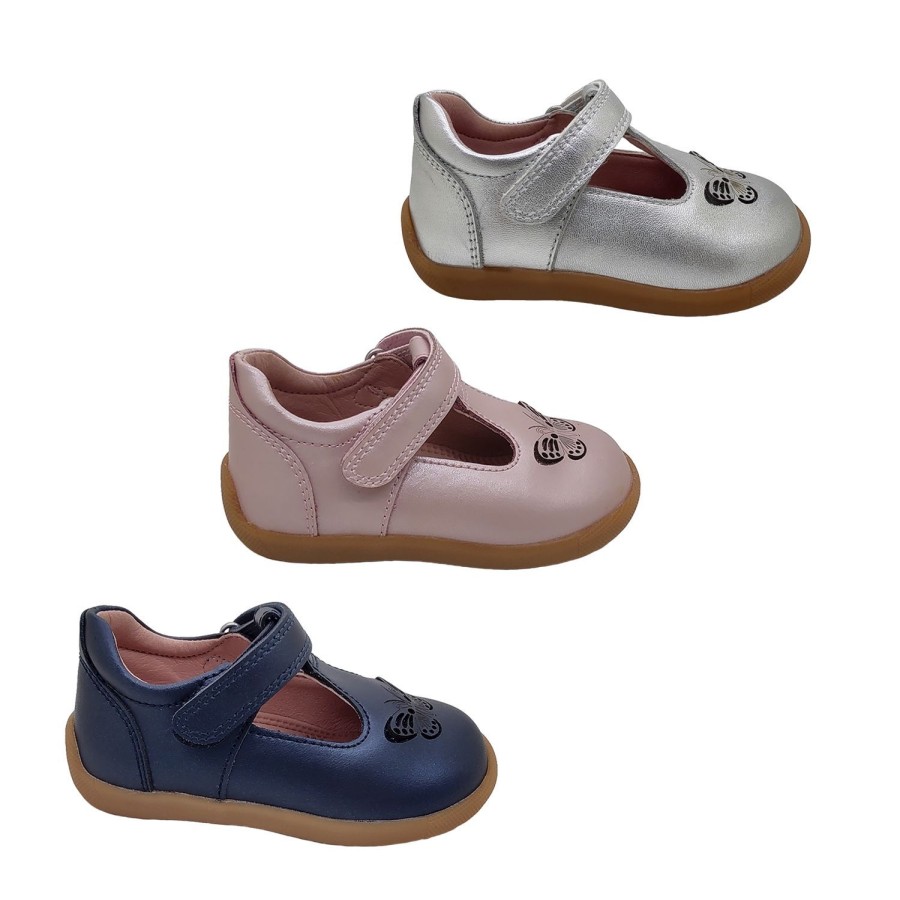 Kids Surefit Casual | Surefit Haley Girls Shoes Little Girls Dressy Mary Jane Leather Butterfly Design