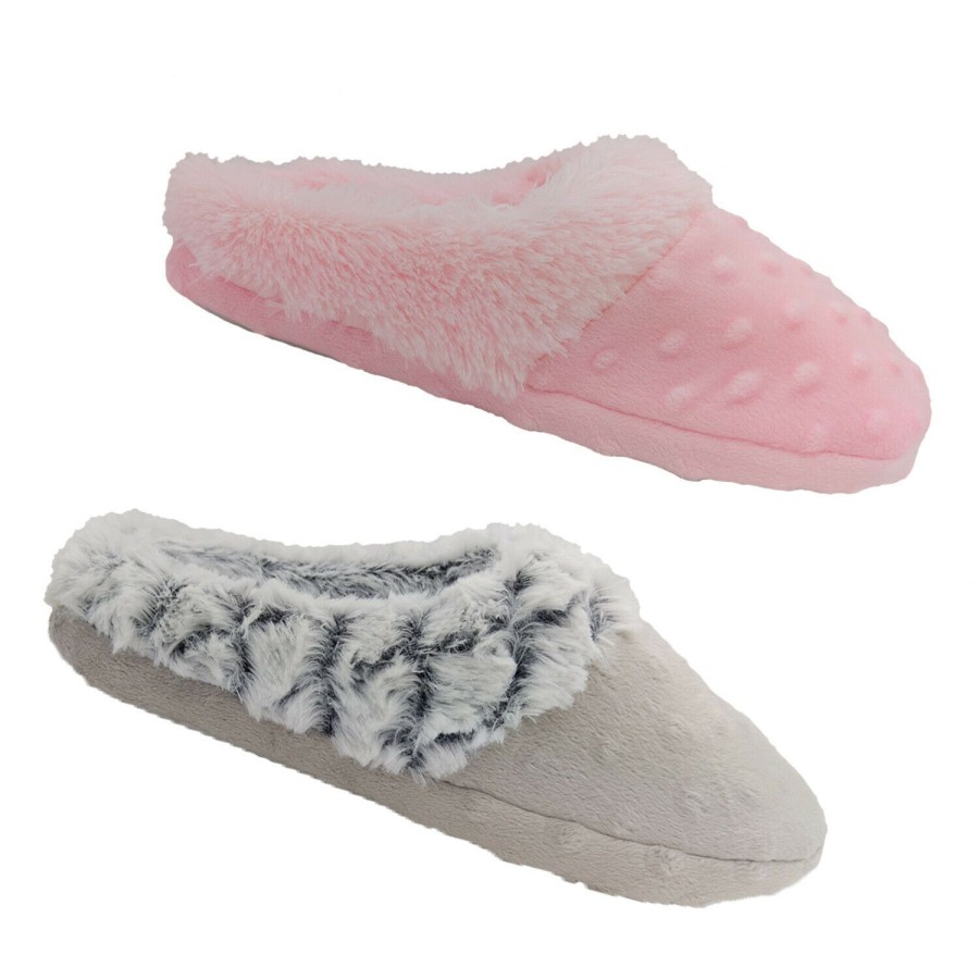 Women Grosby | Ladies Slippers Grosby Madre Soft Fluffy Or Mule Slipper Size 5-11