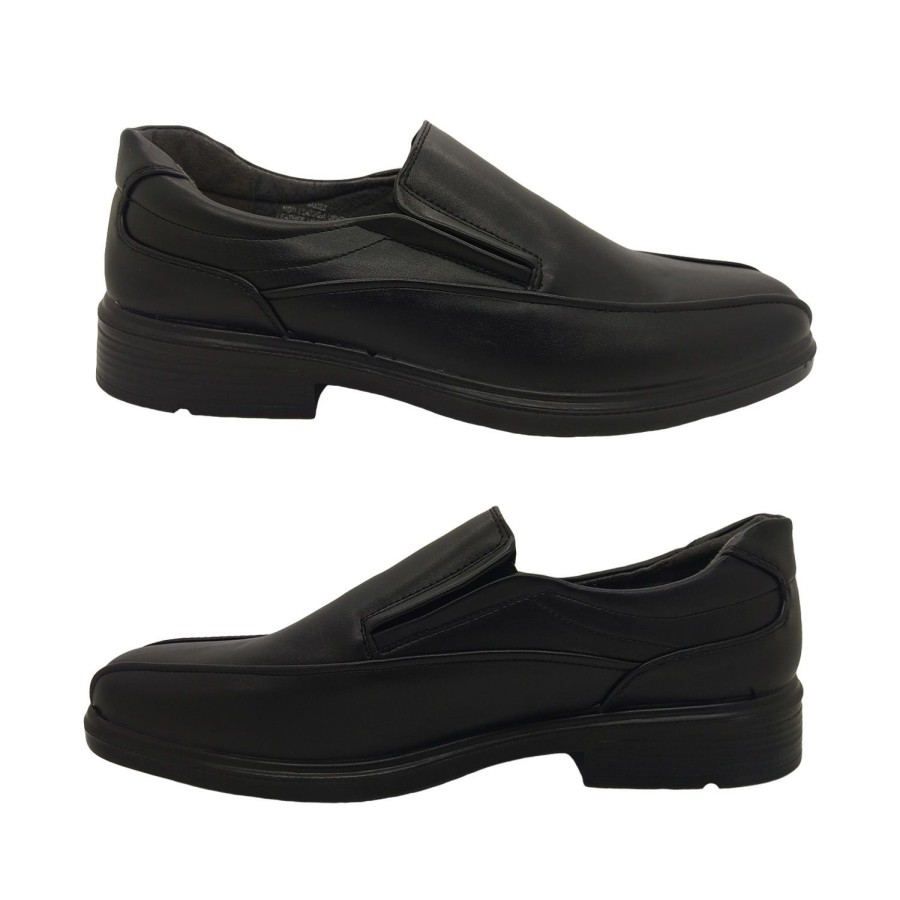 Men Gianni | Gianni James Mens Shoes Slip On Dress Work Style Smooth Finish Upper Black