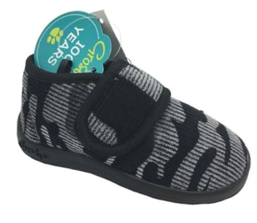 Kids Grosby Slippers | Boys Slippers Grosby Kamikazi Slipper Camo Size 4-12 New Black/Grey