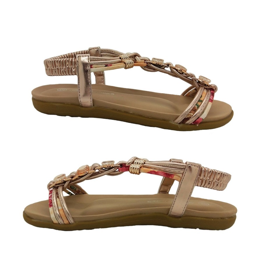 Kids Bellissimo Sandals | Bellissimo Belle Girls Shoes Sandals Slingback Dressy Flat Jewelled Sandal