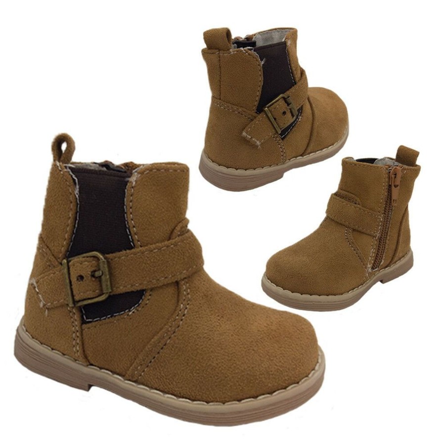 Kids Grosby Boots | Boys Toddler Boots Grosby Altitude Microsuede Side Zip Boot Shoe Size Au4-10 Tan