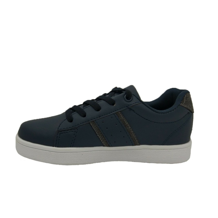 Kids Bolt Casual | Boys Shoes Bolt Theo Casual Lace Up Skate Shoe Navy With Grey Trim Size 13 - 5