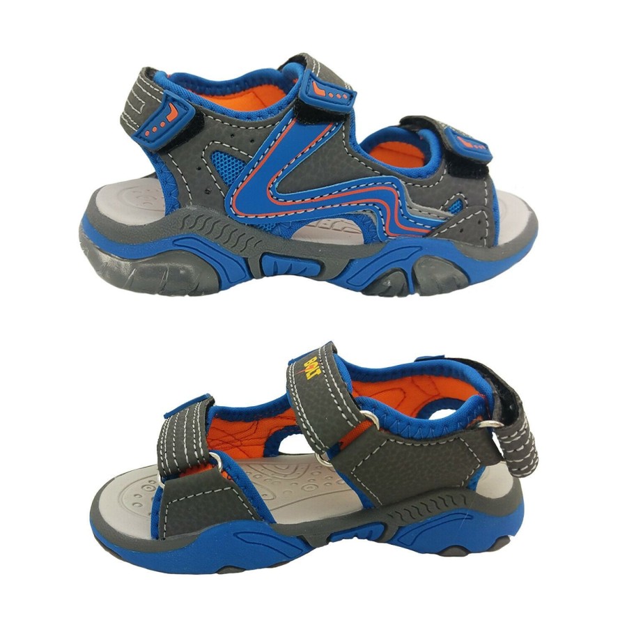 Kids Bolt Sandals | Boys Shoes Bolt Sparrow Summer Surf Sandals Led Light Up Sole Uk Size 7-13 Grey/Blue