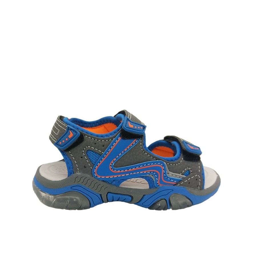 Kids Bolt Sandals | Boys Shoes Bolt Sparrow Summer Surf Sandals Led Light Up Sole Uk Size 7-13 Grey/Blue