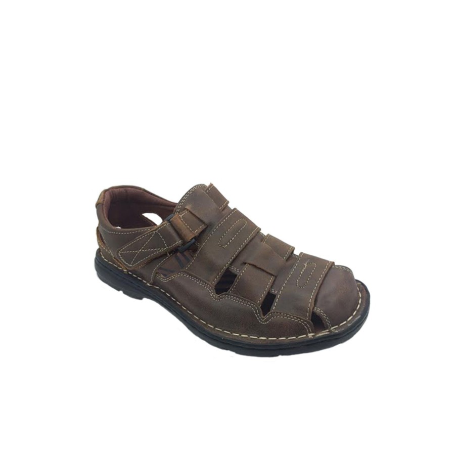 Men Borelli | Mens Shoes Sandals Borelli Redfield Brown Rubbed Leather Sandals Size 6-12