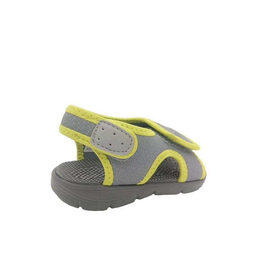 Kids Grosby Sandals | Grosby Chip Toddler Little Boys Sandals Adjustable Easy Clean Beach Wear Light Grey