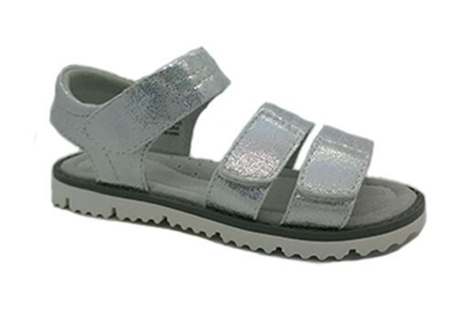 Kids Surefit Casual | Girls Shoes Surefit Dani Sparkle Hook And Loop Sandal Uk Size 11-2 New Silver