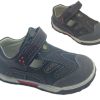 Kids Grosby Casual | Boys Shoes Grosby Lewis Covered Toe Navy Or Brown Size 7-12 New Cut Out