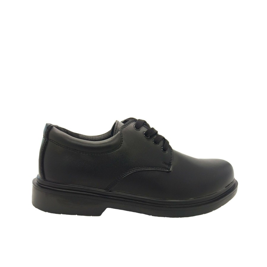 Men Grosby | Mens Shoes Grosby Hamburg Mens/Youth Leather Work School Shoe Black