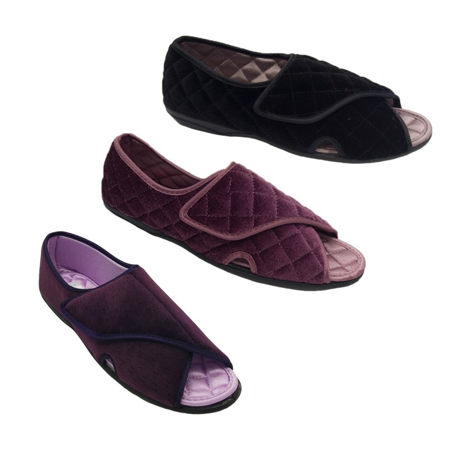 Women Grosby | Ladies Slippers Grosby Madge Slipper Adjustable Quilted Lining Sizes Au 5-11 New