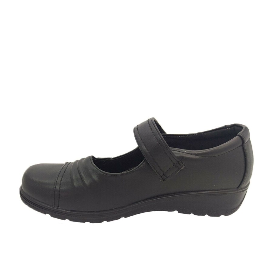 Women Lorella | Ladies Shoes Lorella Kerry 2 Mary Jane Adhesive Tab Work Shoes Size 5-11 Black