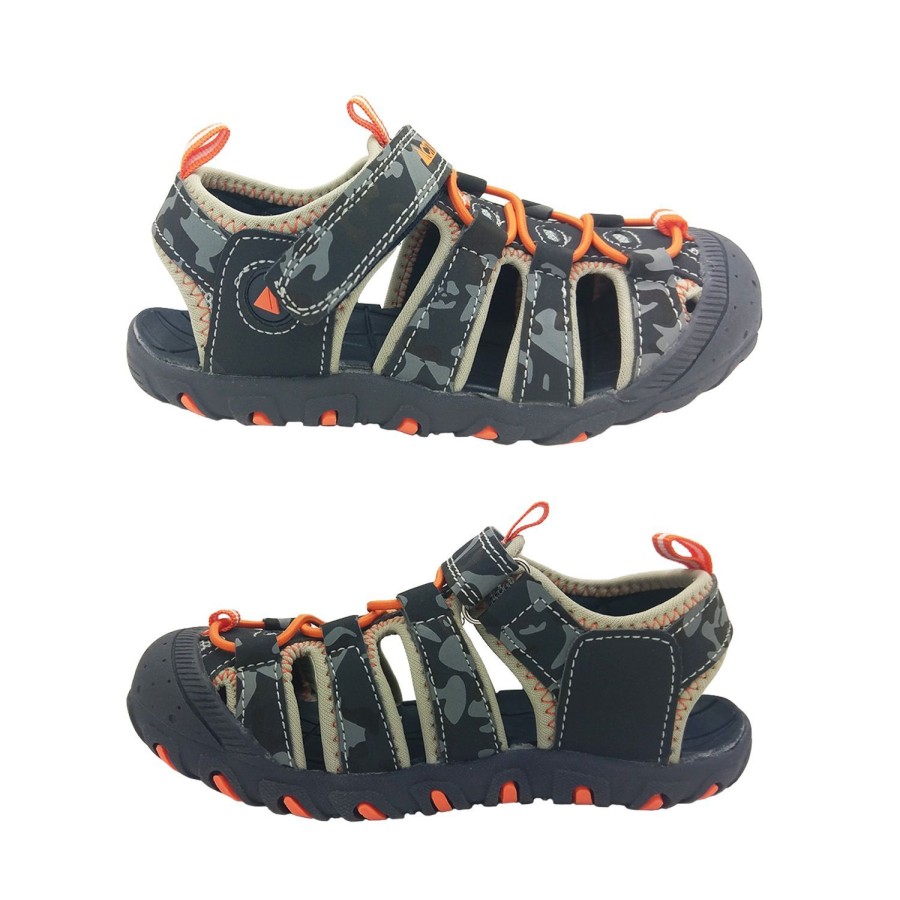 Kids Activ Sandals | Activ Lance Boys Sandals Shoes Adjustable Beach Wear Covered Toe Navy Camo