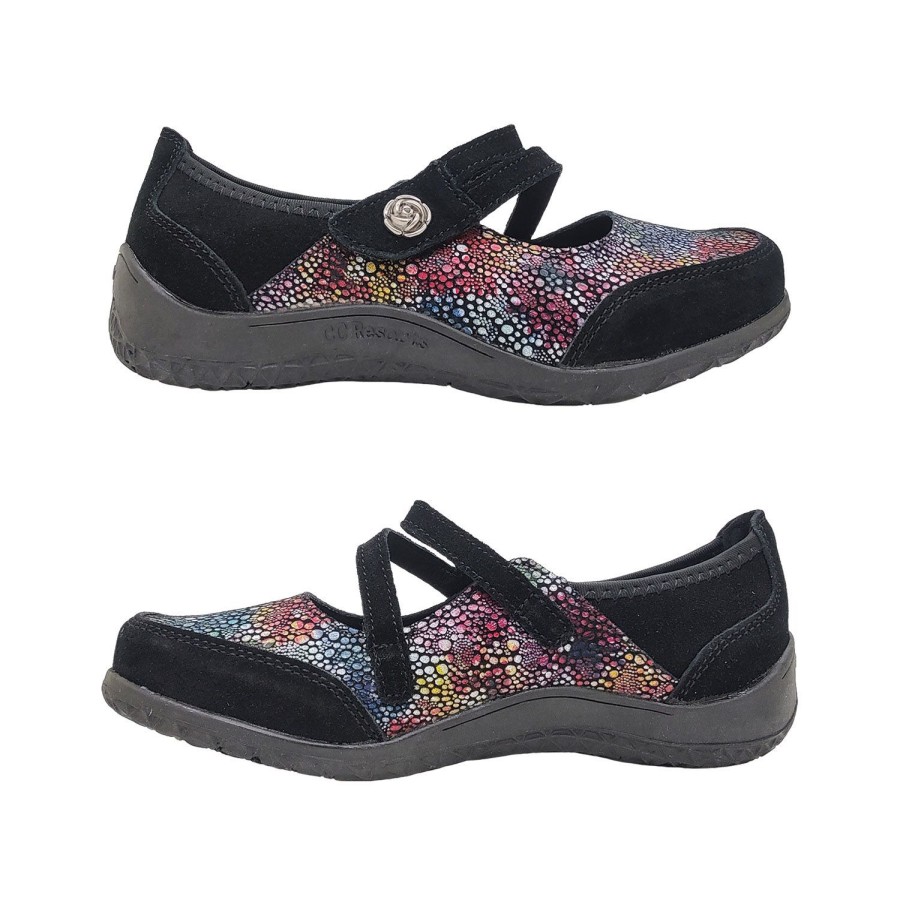 Women CC Resorts | Cc Resorts Jasmyn Ladies Shoes Leather Casual Comfort Mary Jane Floral Print